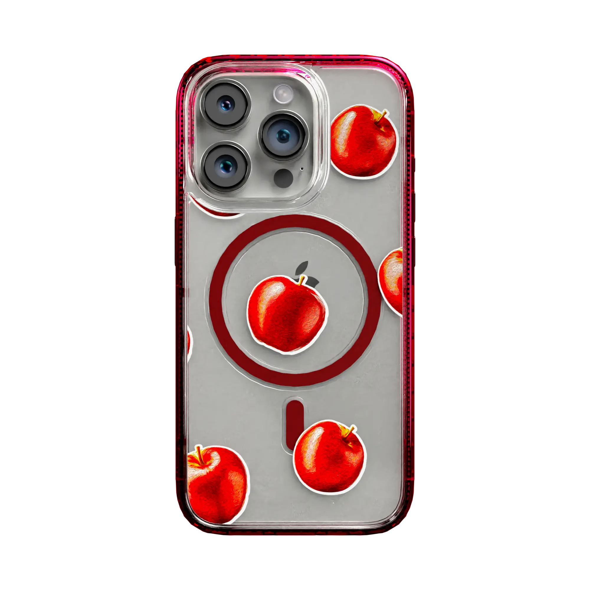 Apple-iPhone-15-Pro-Scarlet-Red Crisp Apple | Protective MagSafe Case | Fruits Collection for Apple iPhone 15 Series cellhelmet cellhelmet