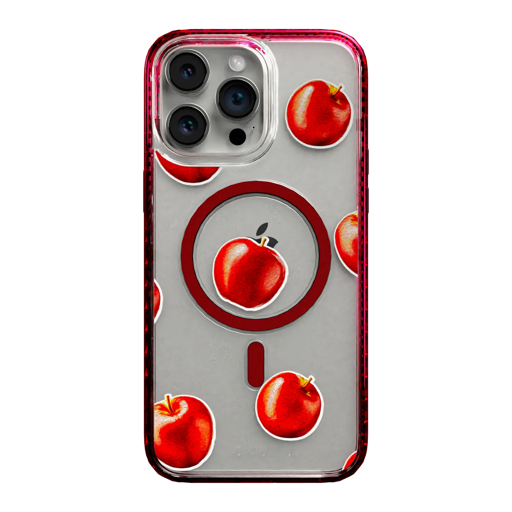 Apple-iPhone-15-Pro-Max-Scarlet-Red Crisp Apple | Protective MagSafe Case | Fruits Collection for Apple iPhone 15 Series cellhelmet cellhelmet
