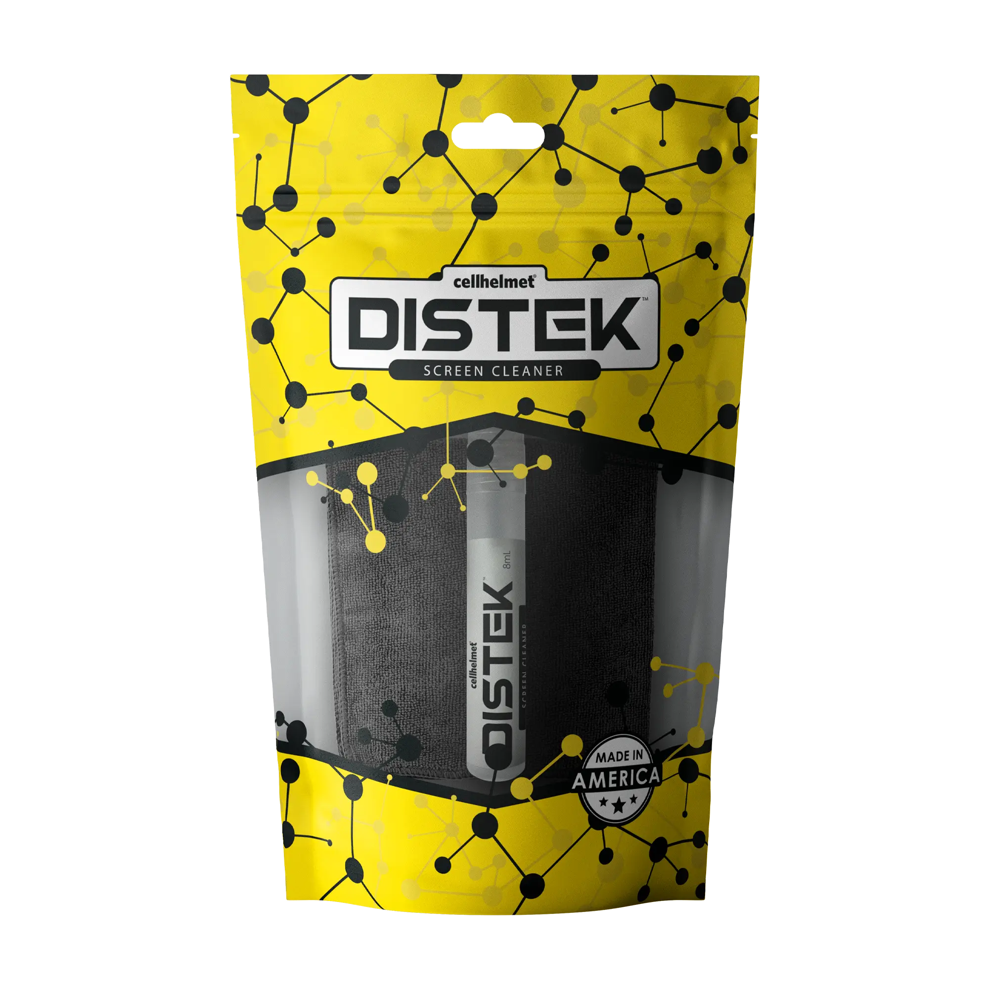 DISTEK Screen and Phone Cleaner with Cleaning Cloth - Screen Cleaner - 8mL - cellhelmet