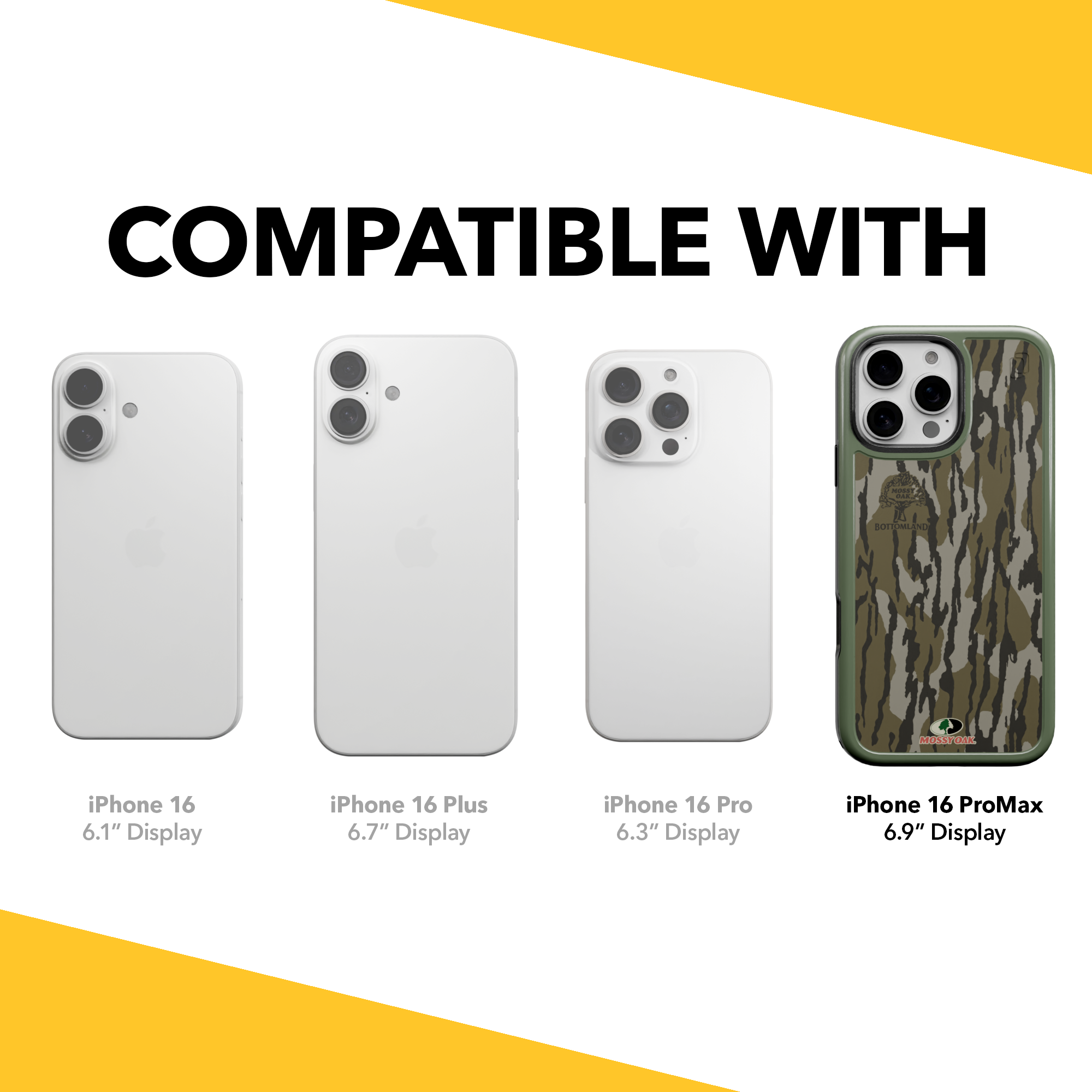 Shock-Absorbent MagSafe® Case for Apple iPhone 16 Pro Max | Mossy Oak | Bottomland | Fortitude Series