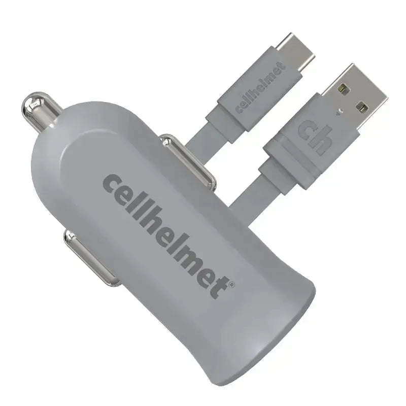 Fast Car Charger (Qualcomm Quick Charge 3.0) + 3' Round Type C USB Cable cellhelmet cellhelmet