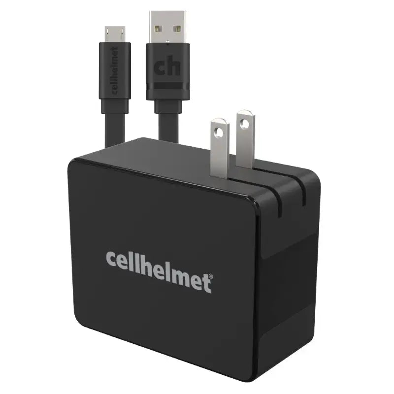 Fast Wall Charger (Qualcomm Quick Charge 3.0) + 3' Flat Micro USB Cable