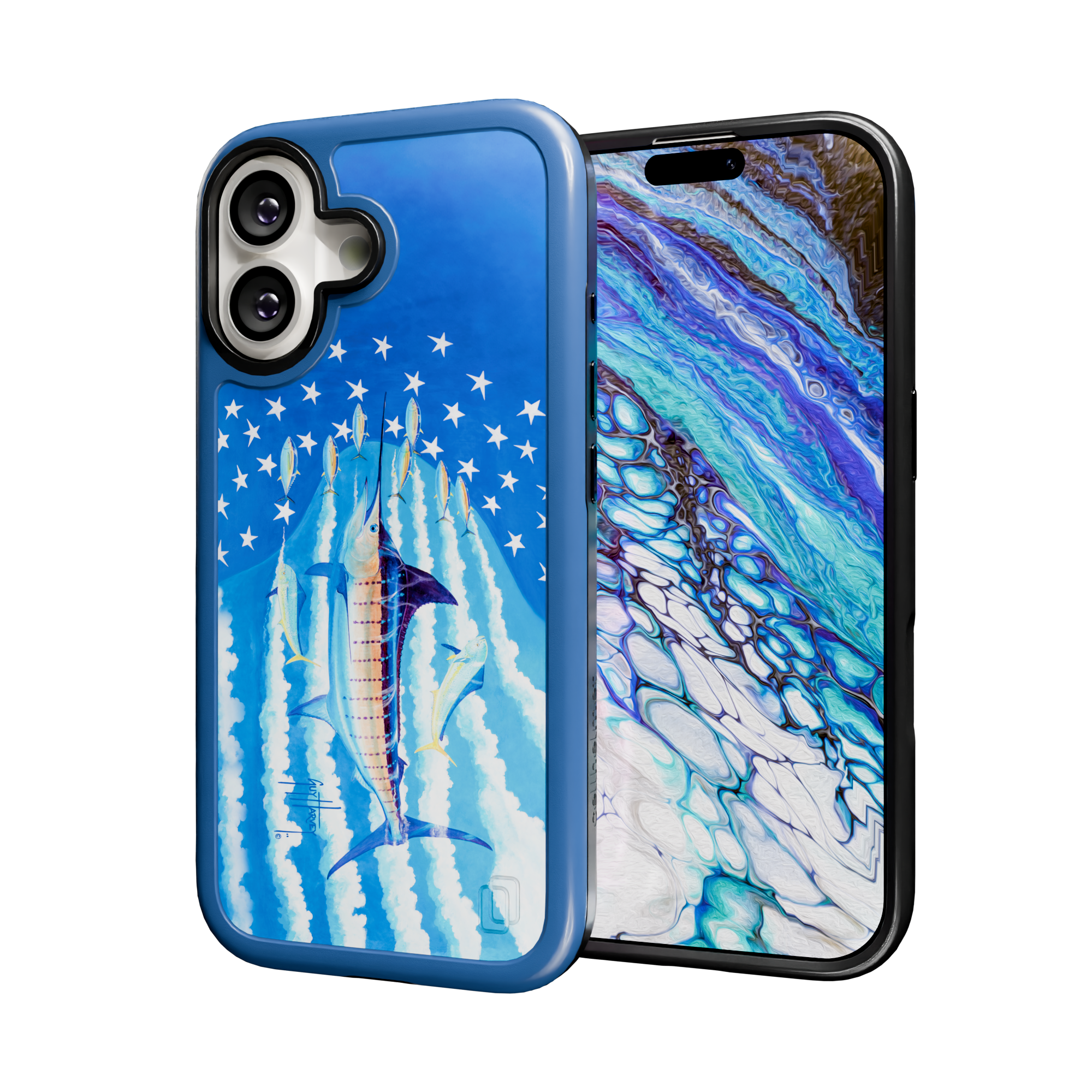 Guy Harvey Collection - Blue Stars and Stripes for iPhone 17 Series Blue Stars and Stripes / iPhone 17 / Blue