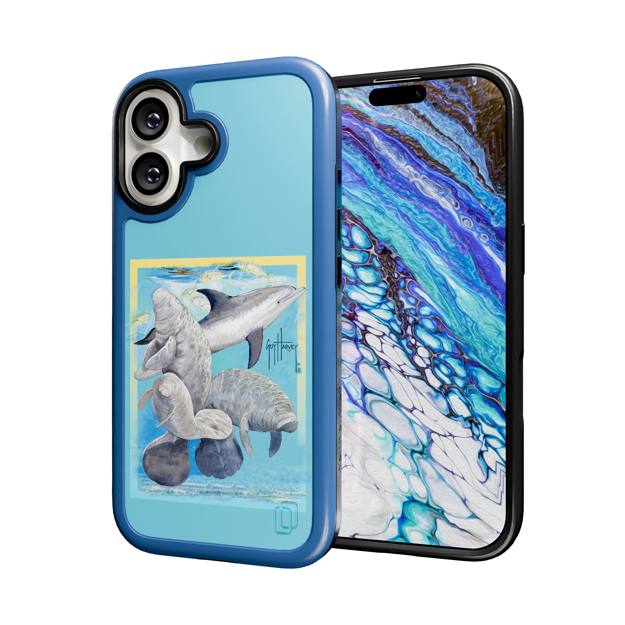 Guy Harvey Collection - Manatee And Dolphin for iPhone 17 Series Manatee and Dolphin / iPhone 17 / Blue