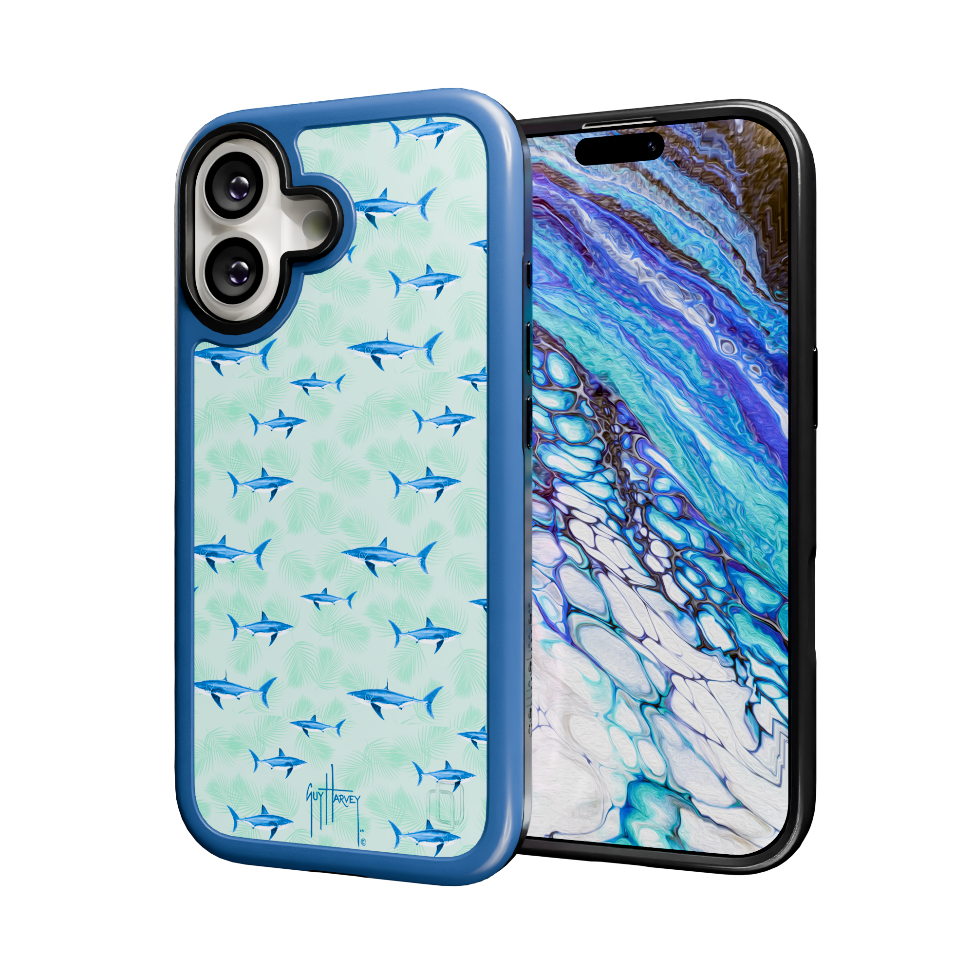 Guy Harvey Collection - Shark Palm for iPhone 17 Series Shark Palm / iPhone 17 / Blue