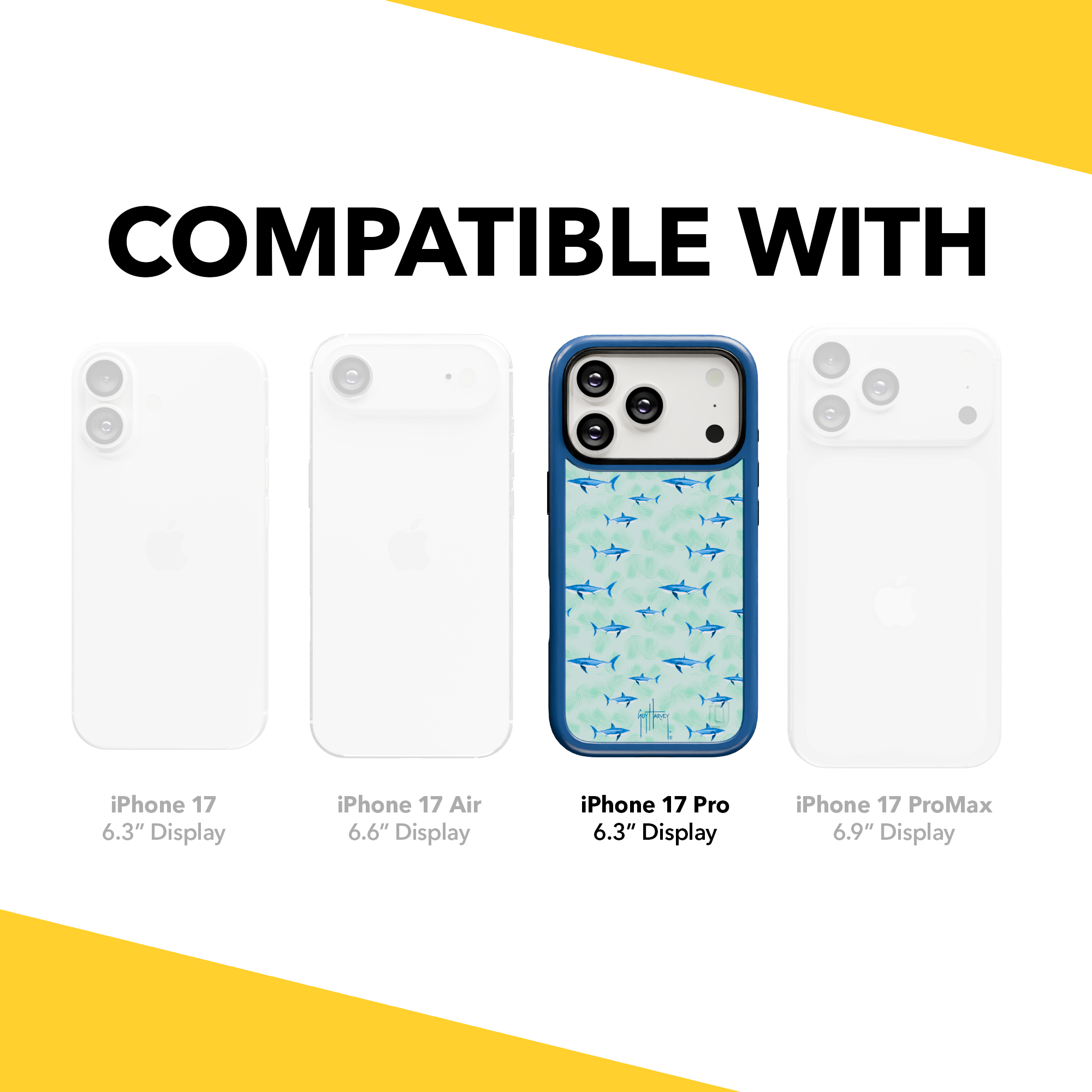 Guy Harvey Collection - Shark Palm for iPhone 17 Series Shark Palm / iPhone 17 Pro / Blue