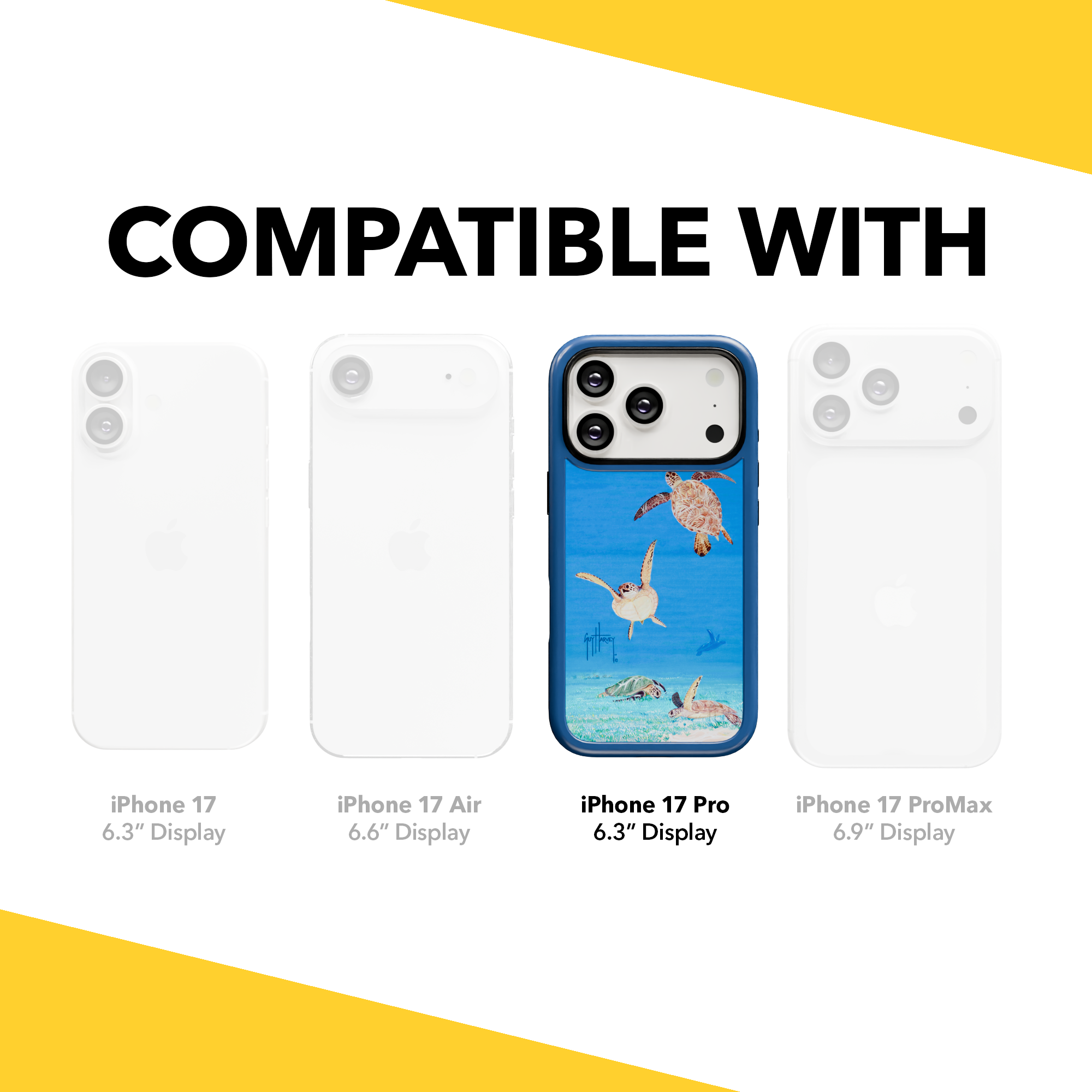 Guy Harvey Collection - Turtles for iPhone 17 Series Turtles / iPhone 17 Pro / Blue