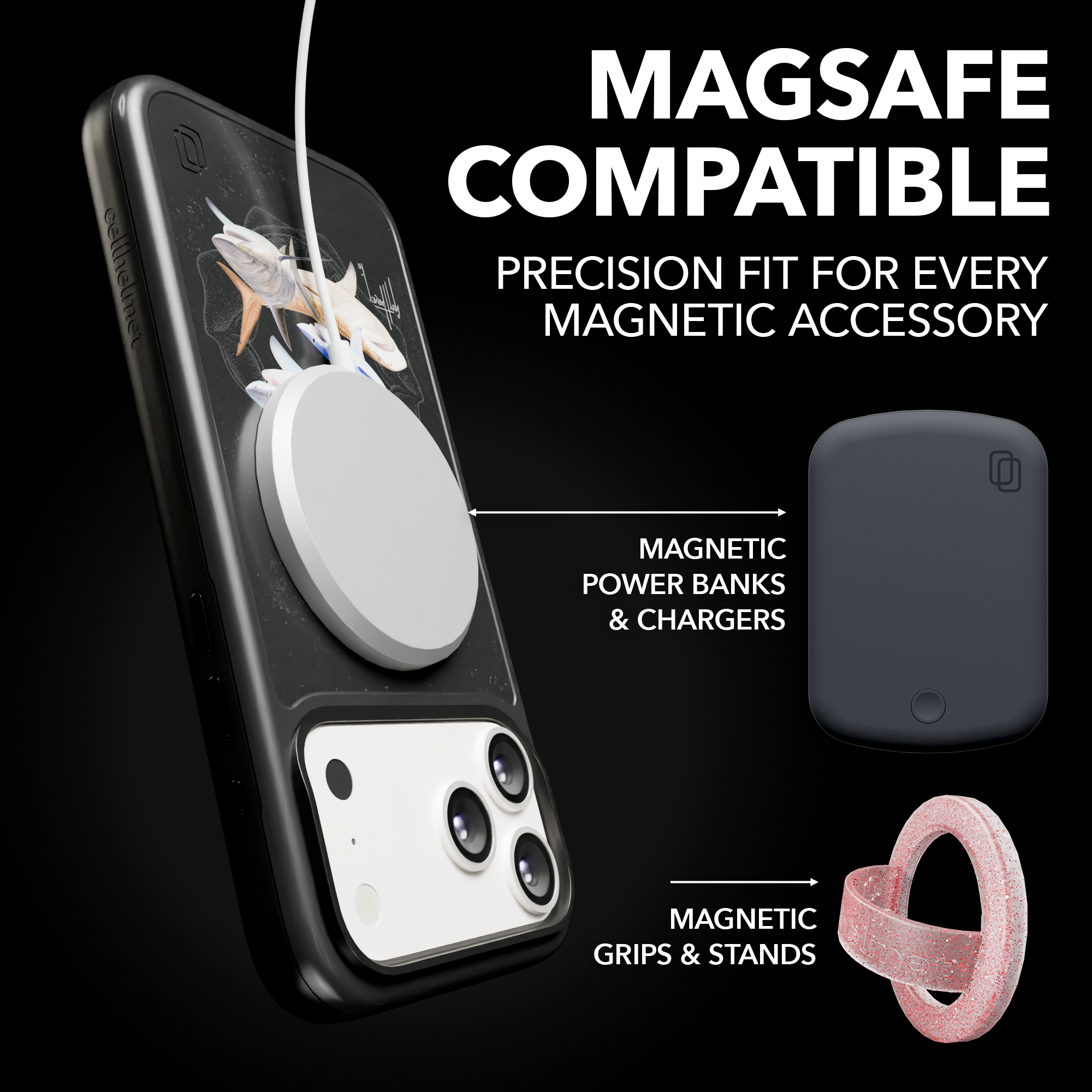 Guy Harvey Collection - Shark Collage for iPhone 17 Series Shark Collage / iPhone 17 Pro Max / Black