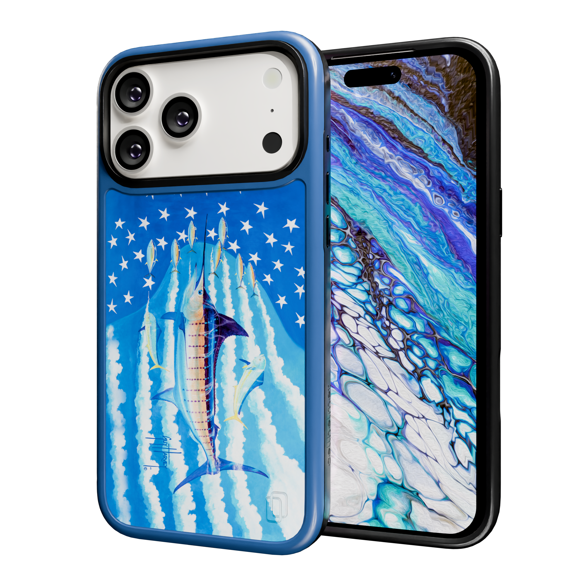 Guy Harvey Collection - Blue Stars and Stripes for iPhone 17 Series Blue Stars and Stripes / iPhone 17 Pro Max / Blue