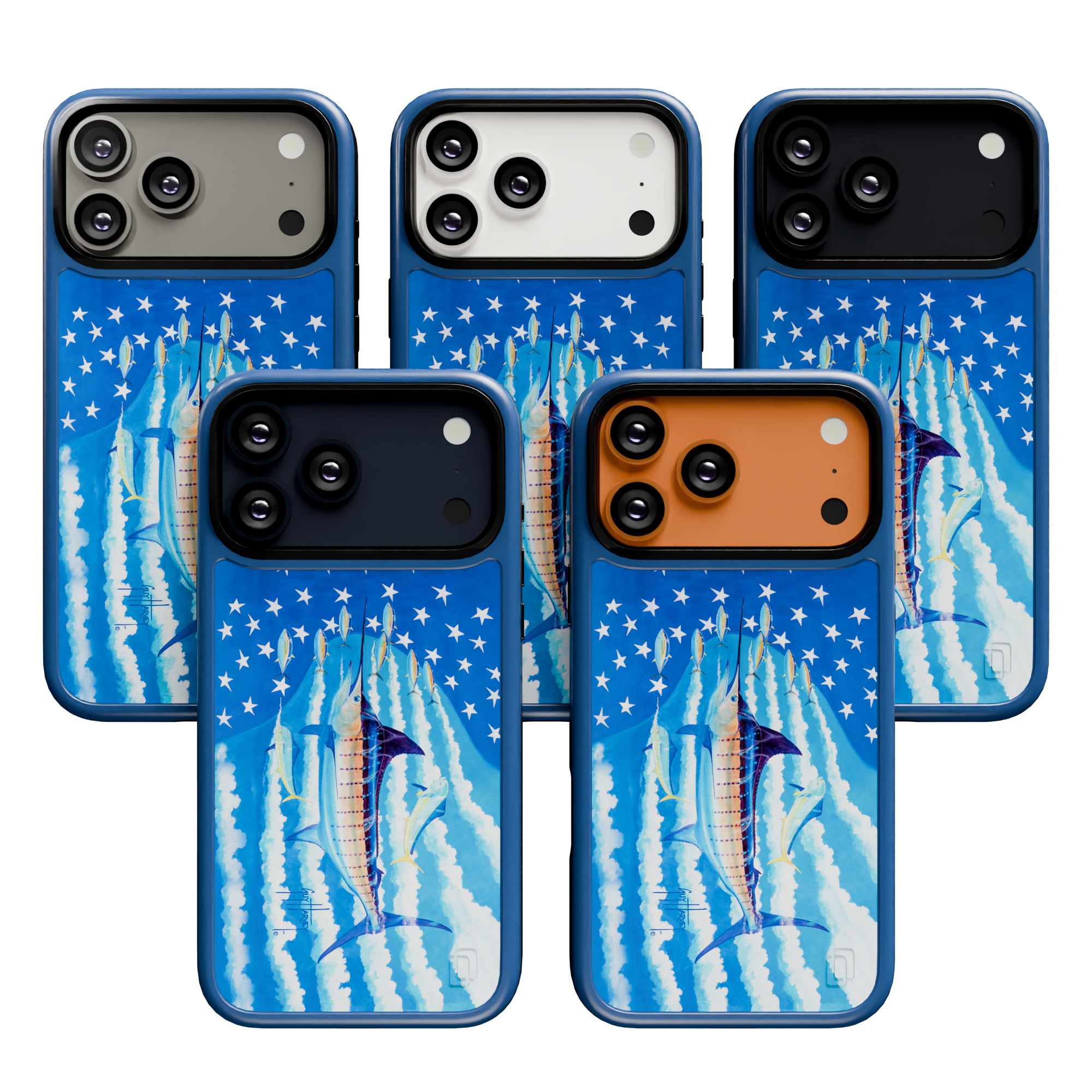 Guy Harvey Collection - Blue Stars and Stripes for iPhone 17 Series Blue Stars and Stripes / iPhone 17 Pro Max / Blue