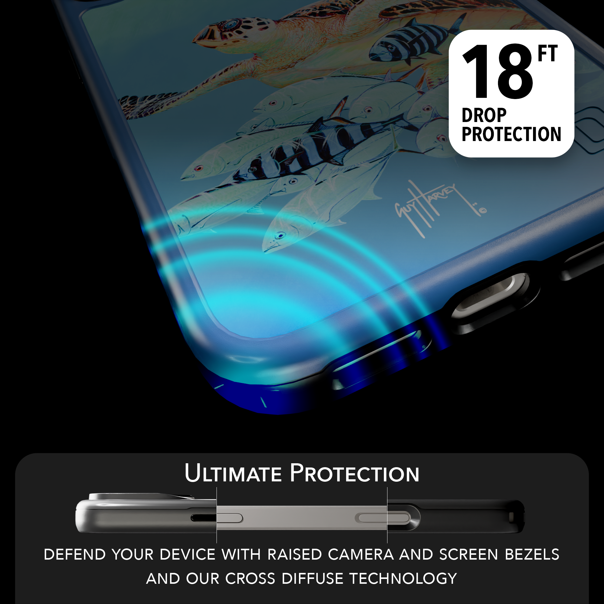 Guy Harvey Collection - Hawksbill Caravan for iPhone 17 Series Hawksbill Caravan / iPhone 17 Pro Max / Blue