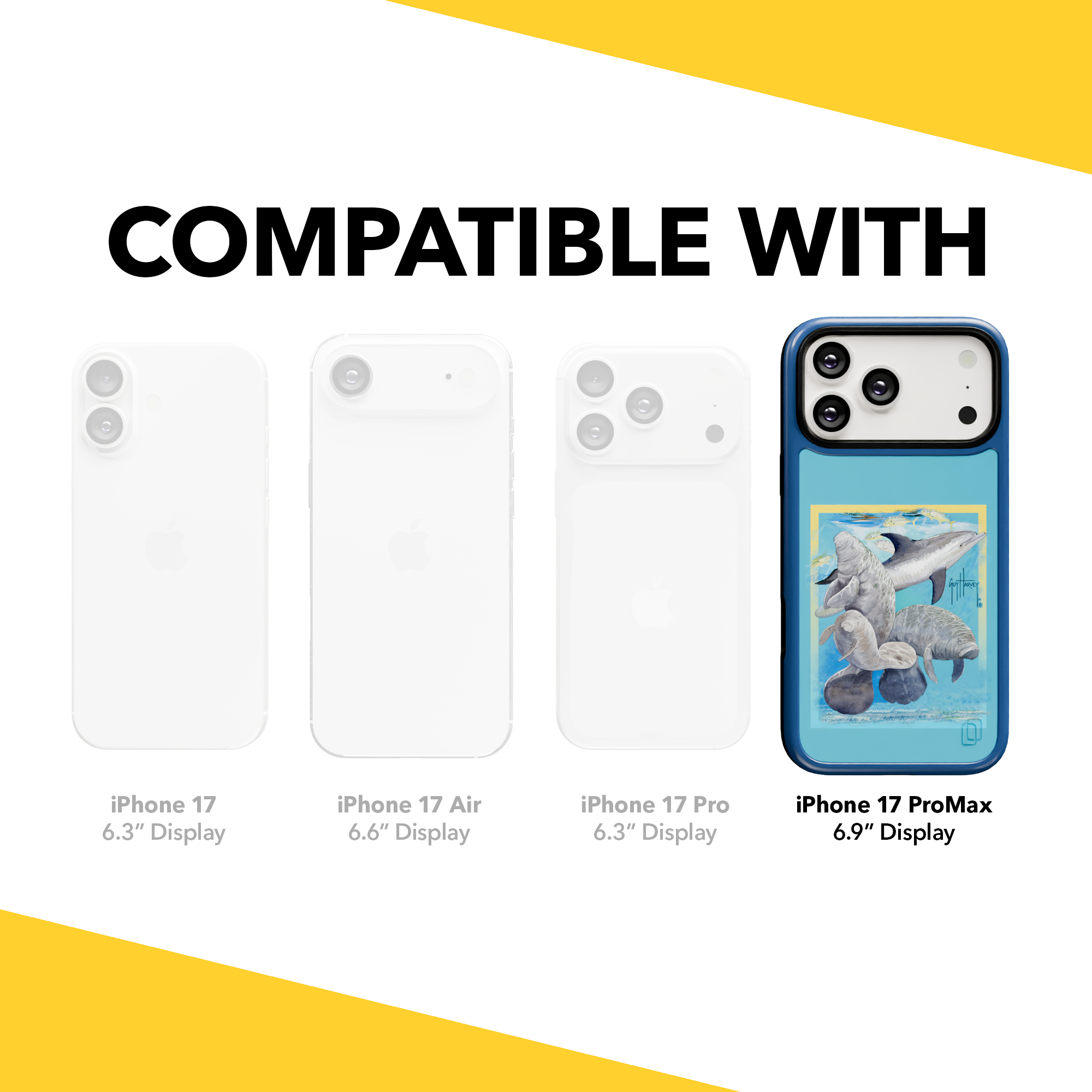 Guy Harvey Collection - Manatee And Dolphin for iPhone 17 Series Manatee and Dolphin / iPhone 17 Pro Max / Blue