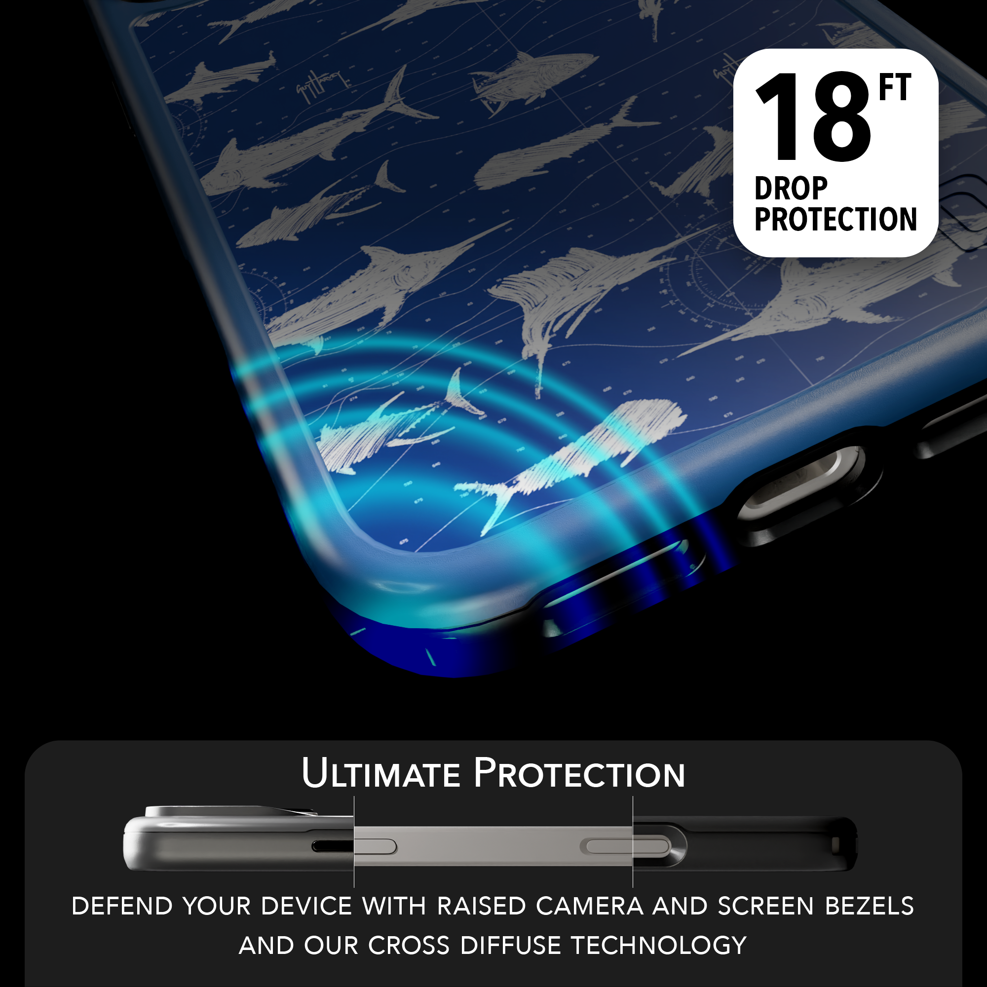 Guy Harvey Collection - Scribble for iPhone 17 Series Scribbler / iPhone 17 Pro Max / Blue