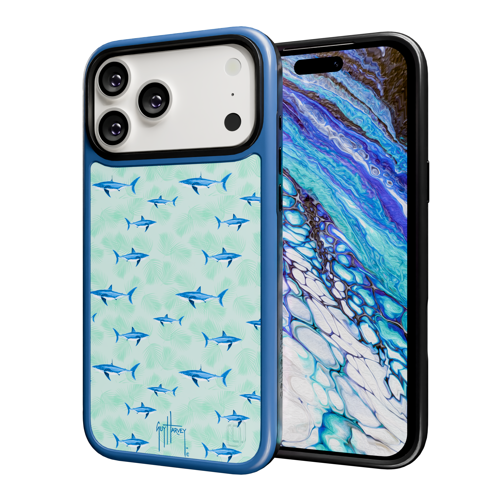 Guy Harvey Collection - Shark Palm for iPhone 17 Series Shark Palm / iPhone 17 Pro Max / Blue