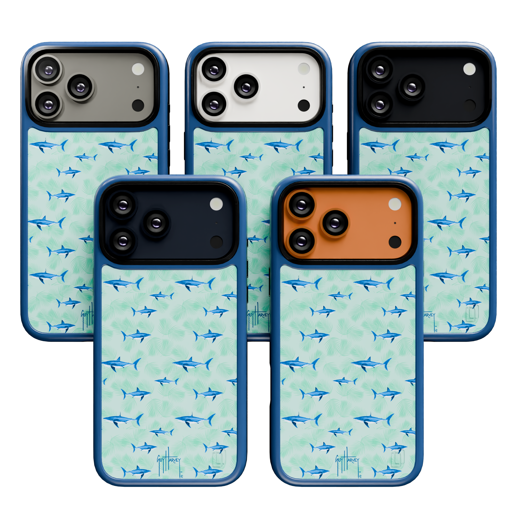 Guy Harvey Collection - Shark Palm for iPhone 17 Series Shark Palm / iPhone 17 Pro Max / Blue