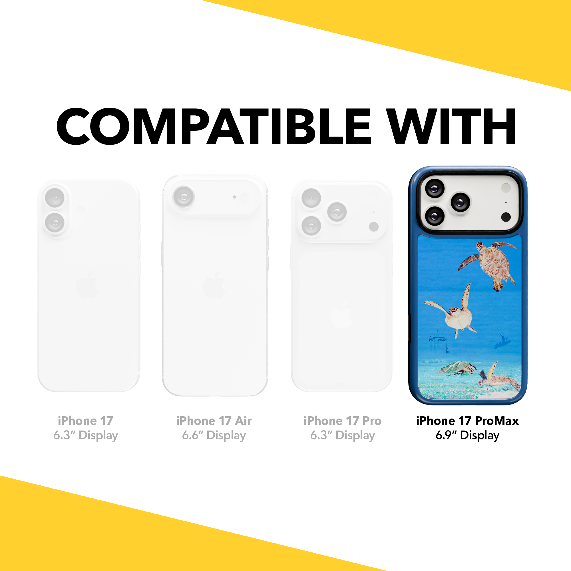 Guy Harvey Collection - Turtles for iPhone 17 Series Turtles / iPhone 17 Pro Max / Blue