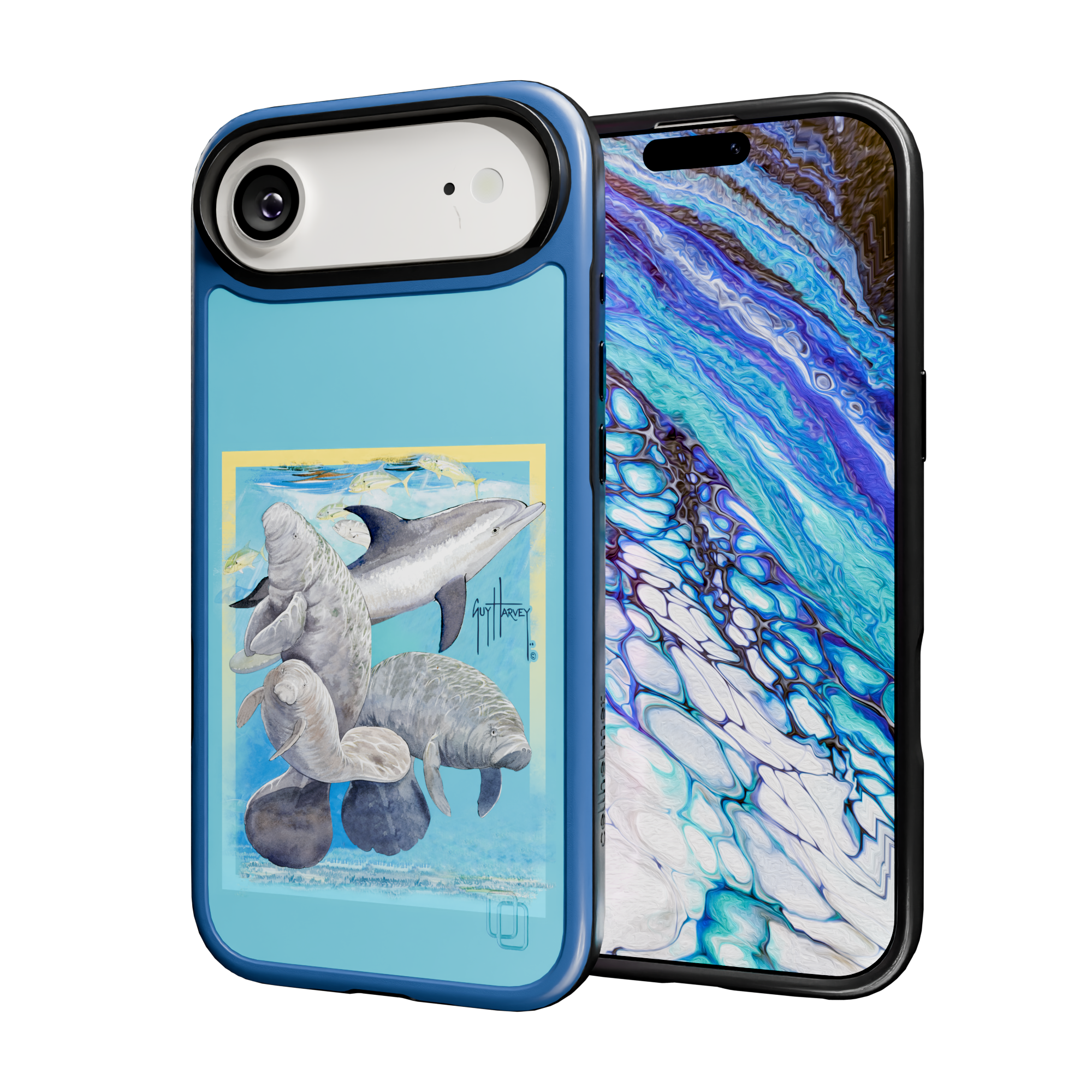 Guy Harvey Collection - Manatee And Dolphin for iPhone 17 Series Manatee and Dolphin / iPhone Air / Blue