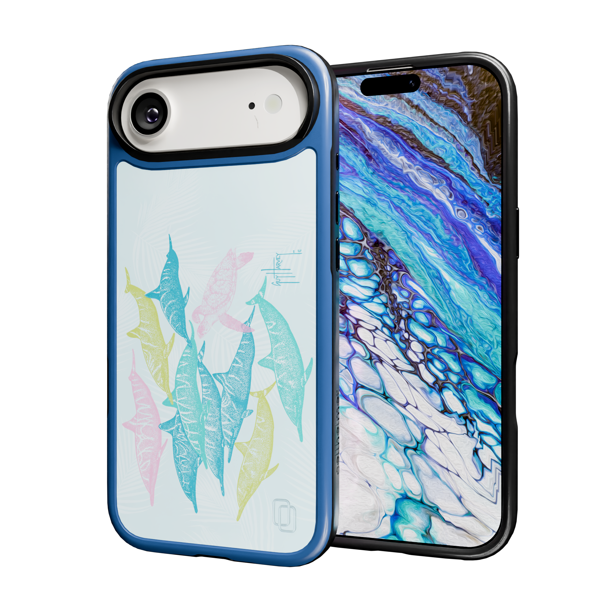 Guy Harvey Collection - Turtle And Dolphins for iPhone 17 Series Turtle and Dolphins / iPhone Air / Blue