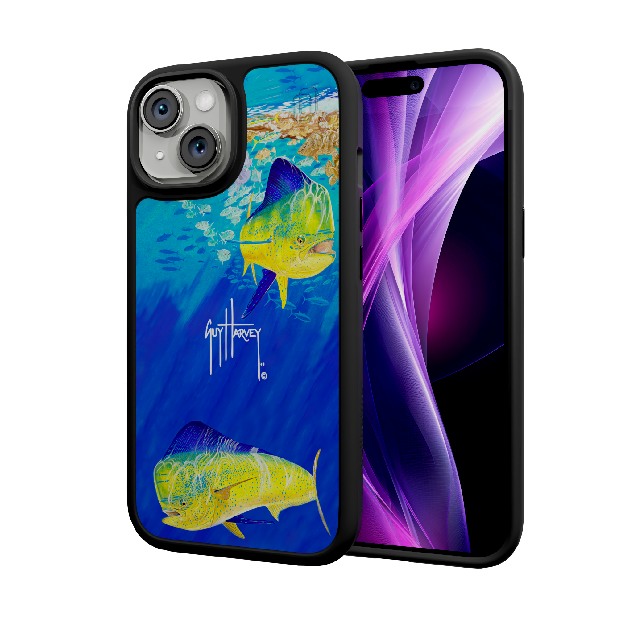 Guy Harvey Fortitude Series for Apple iPhone 15 - Break Away Onyx Black