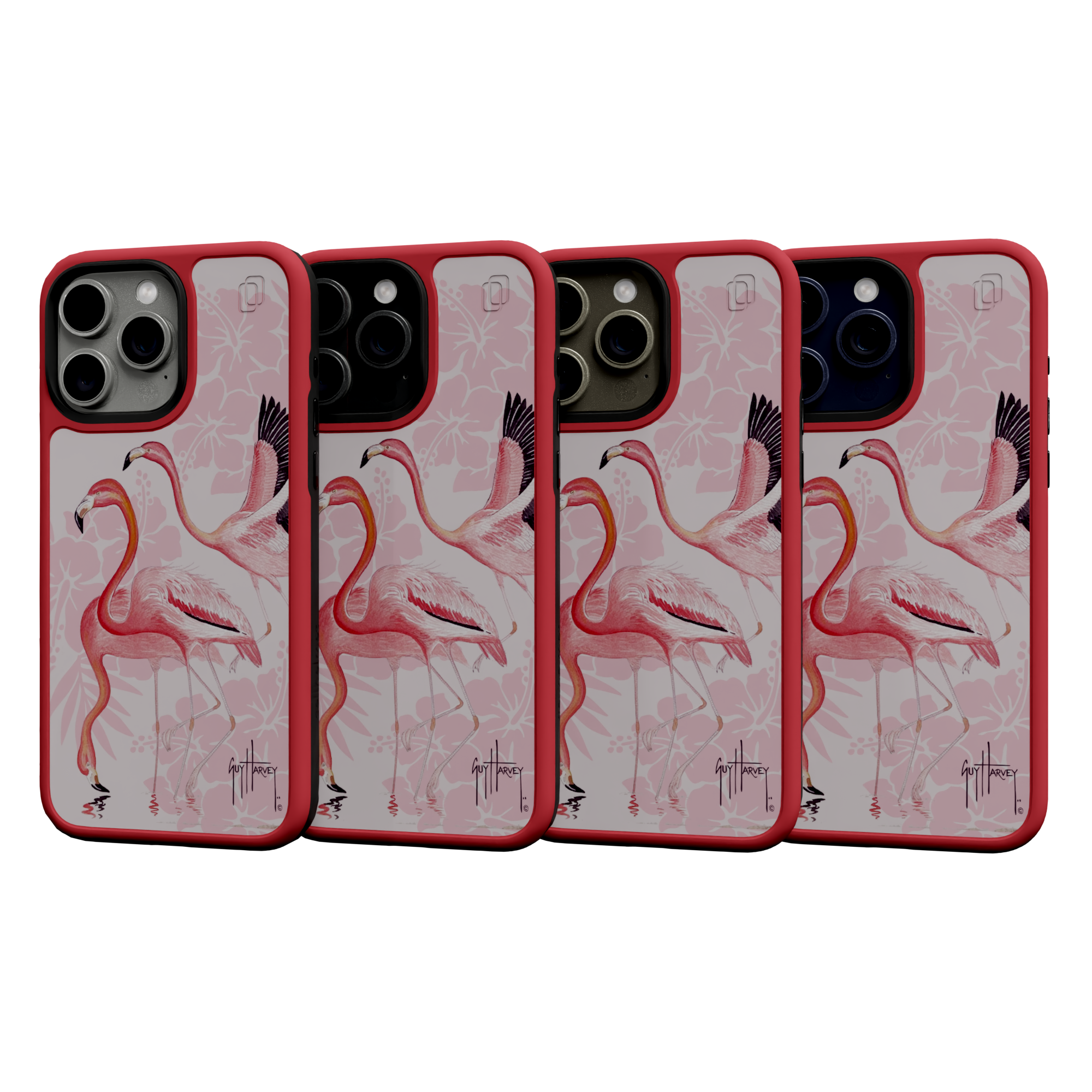 Guy Harvey Fortitude Series for Apple iPhone 15 Pro Max - Flamingo Scarlet Red