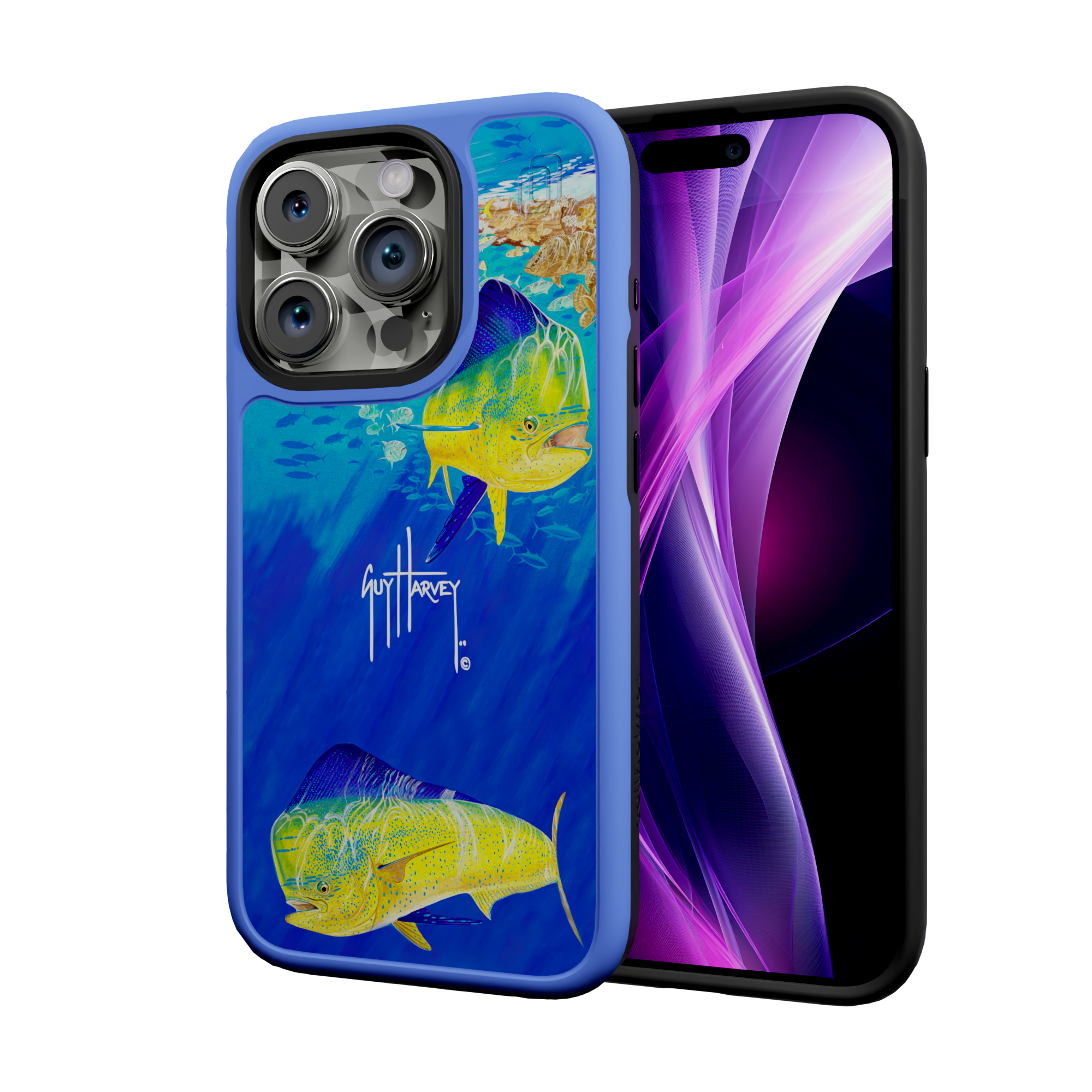 Guy Harvey Fortitude Series for Apple iPhone 15 Pro - Break Away Bermuda Blue