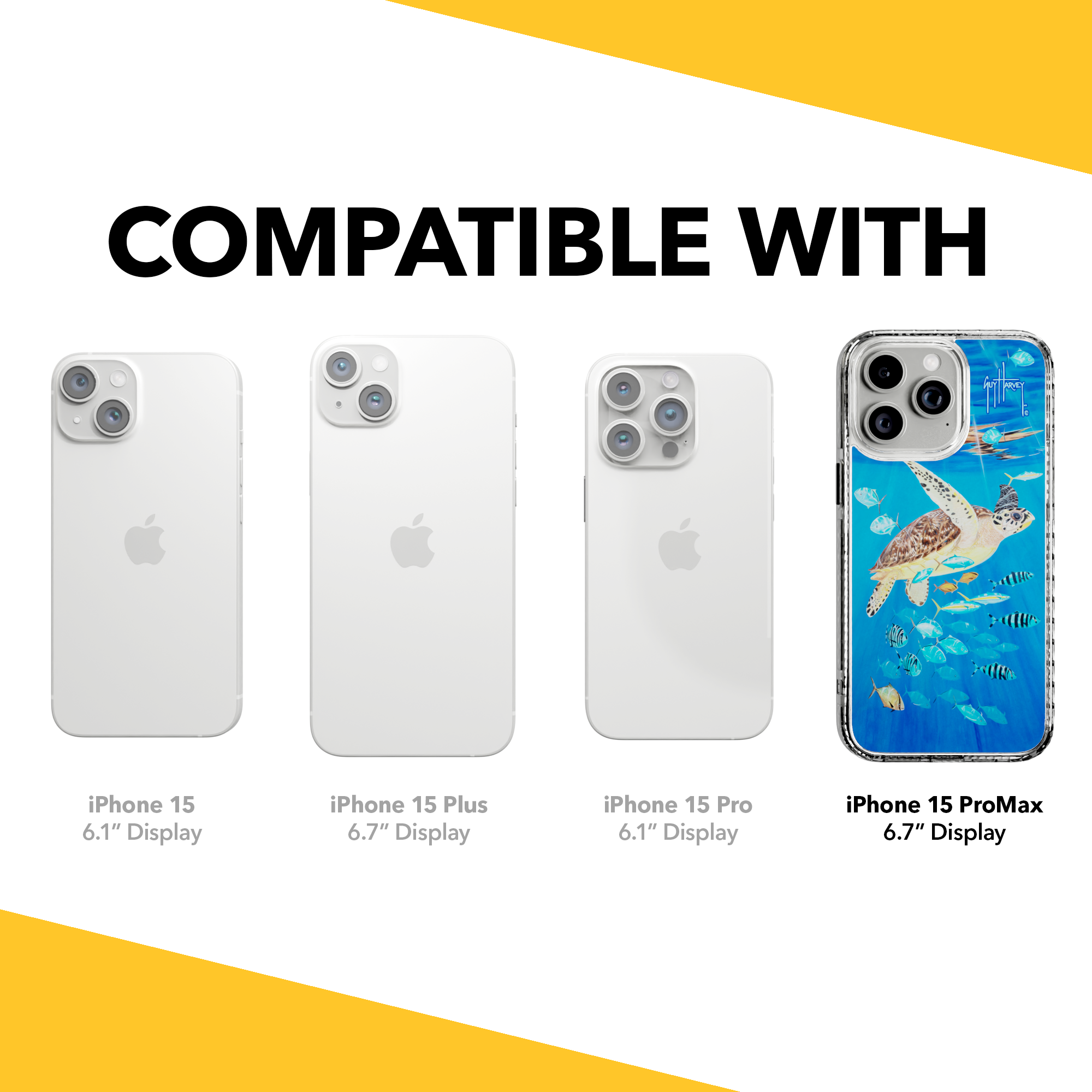 Guy Harvey Magnitude Series for Apple iPhone 15 Pro Max - Platas Hawksbill Crystal Clear