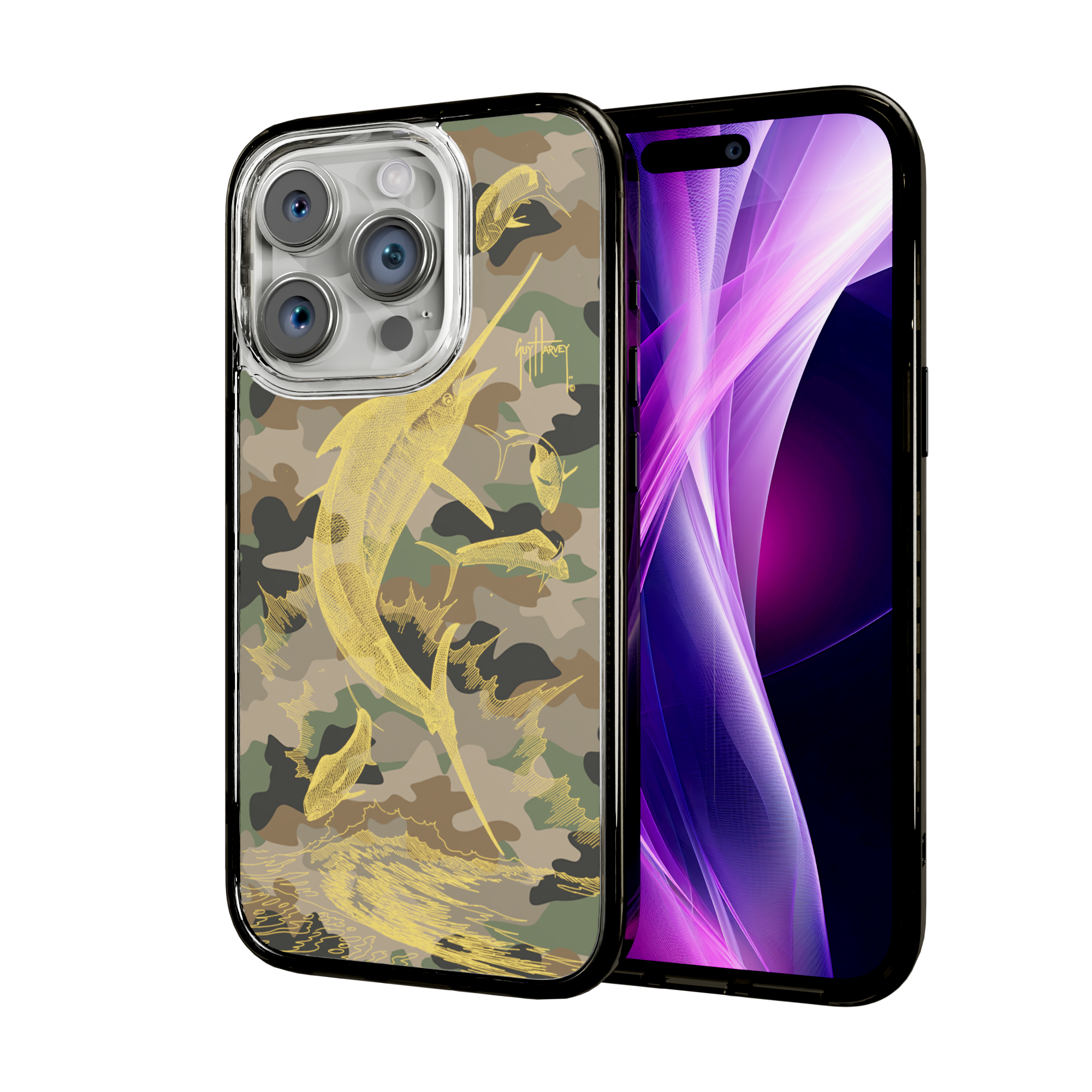 Guy Harvey Magnitude Series for Apple iPhone 15 Pro - Camo Onyx Black