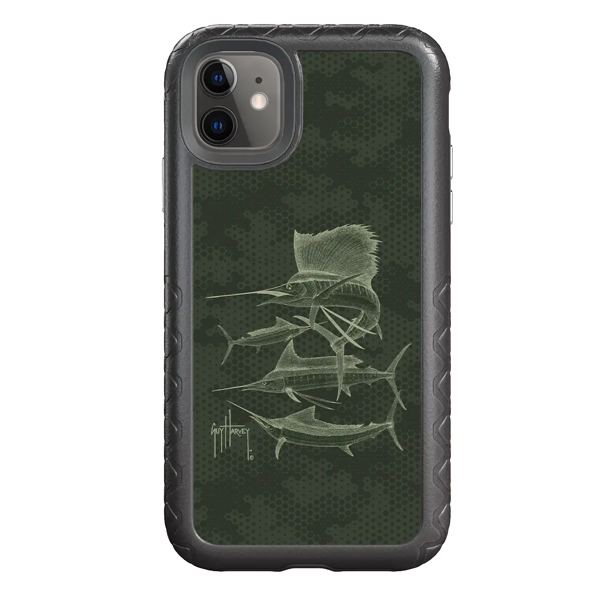 Guy Harvey Fortitude Series for Apple iPhone 11 - Green Camo - Custom Case - OnyxBlack - cellhelmet