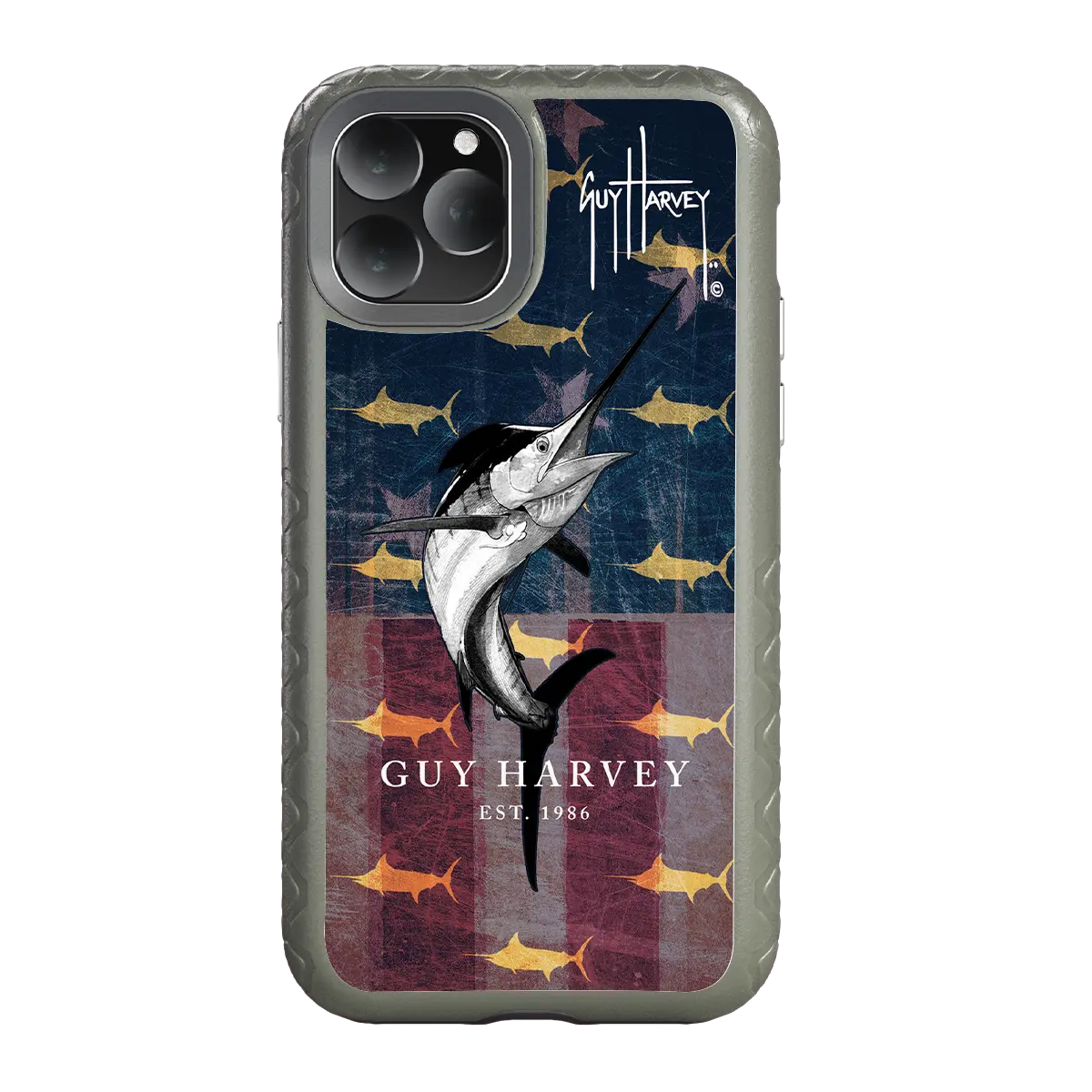 Guy Harvey Fortitude Series for Apple iPhone 11 Pro - American Marlin - Custom Case - OliveDrabGreen - cellhelmet
