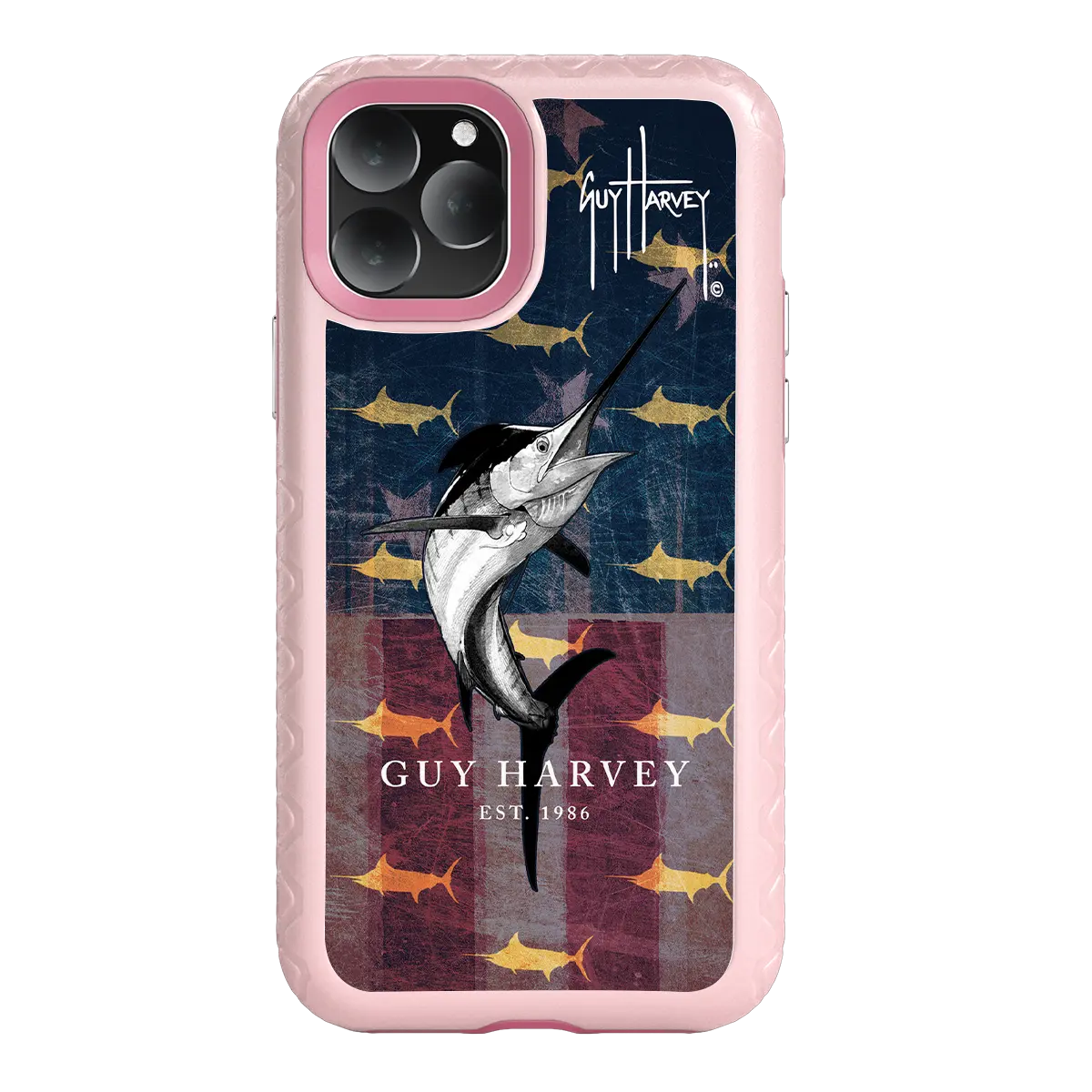 Guy Harvey Fortitude Series for Apple iPhone 11 Pro - American Marlin - Custom Case - PinkMagnolia - cellhelmet