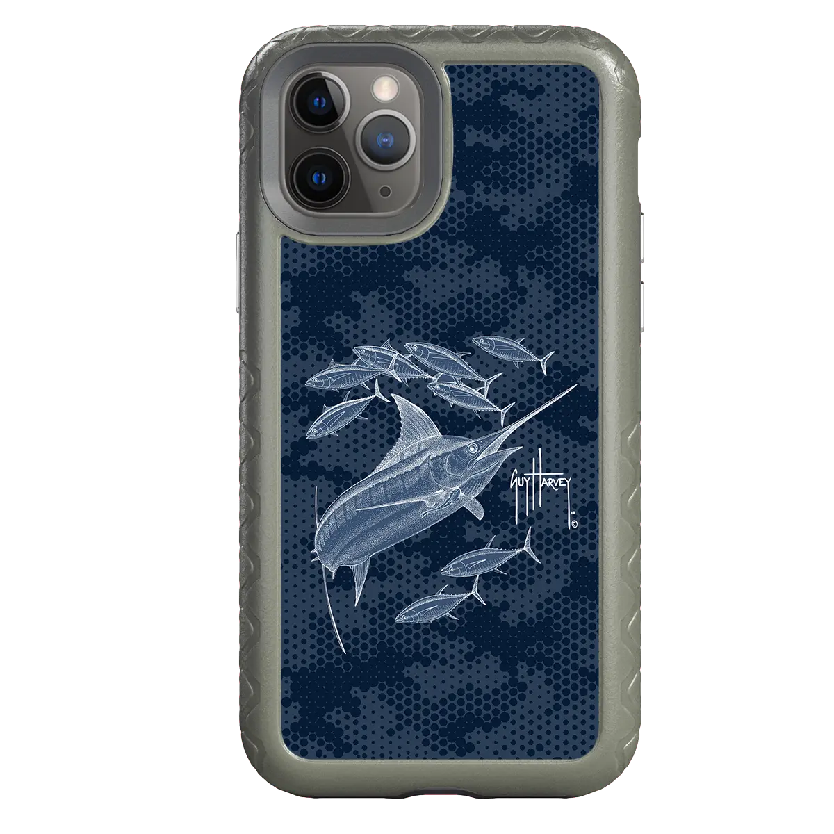 Guy Harvey Fortitude Series for Apple iPhone 11 Pro - Blue Camo - Custom Case - OliveDrabGreen - cellhelmet
