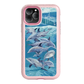 Guy Harvey Fortitude Series for Apple iPhone 11 Pro - Bottlenose Dolphins - Custom Case - PinkMagnolia - cellhelmet