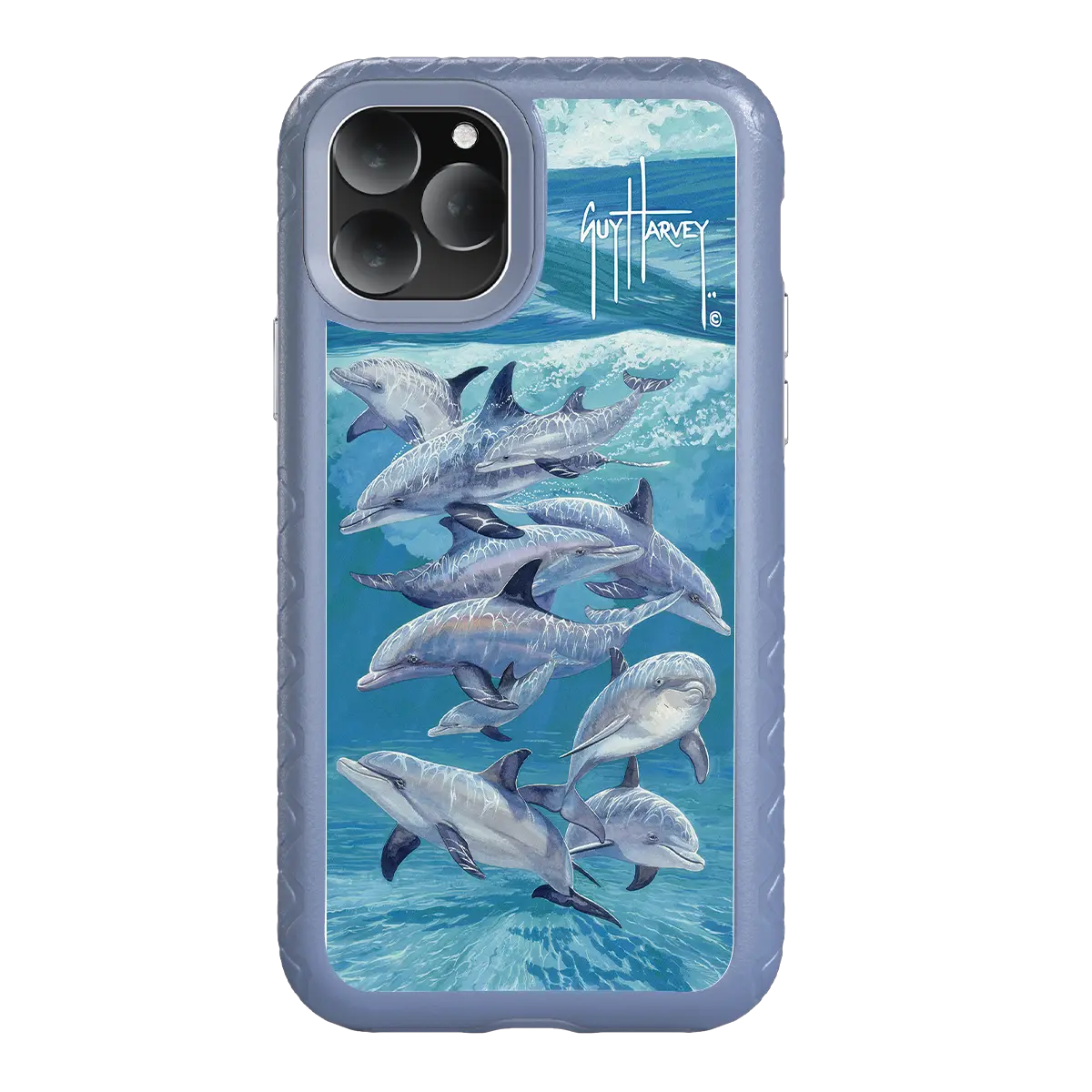 Guy Harvey Fortitude Series for Apple iPhone 11 Pro - Bottlenose Dolphins - Custom Case - SlateBlue - cellhelmet