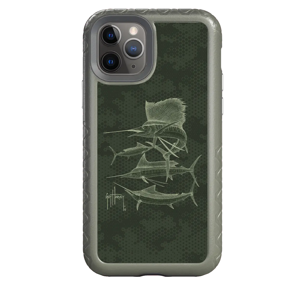 Guy Harvey Fortitude Series for Apple iPhone 11 Pro - Green Camo - Custom Case - OliveDrabGreen - cellhelmet