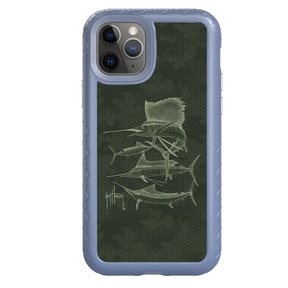 Guy Harvey Fortitude Series for Apple iPhone 11 Pro - Green Camo - Custom Case - SlateBlue - cellhelmet