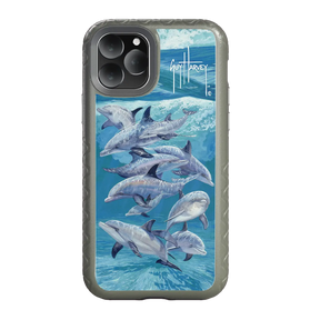 Guy Harvey Fortitude Series for Apple iPhone 11 Pro Max - Bottlenose Dolphins - Custom Case - OliveDrabGreen - cellhelmet