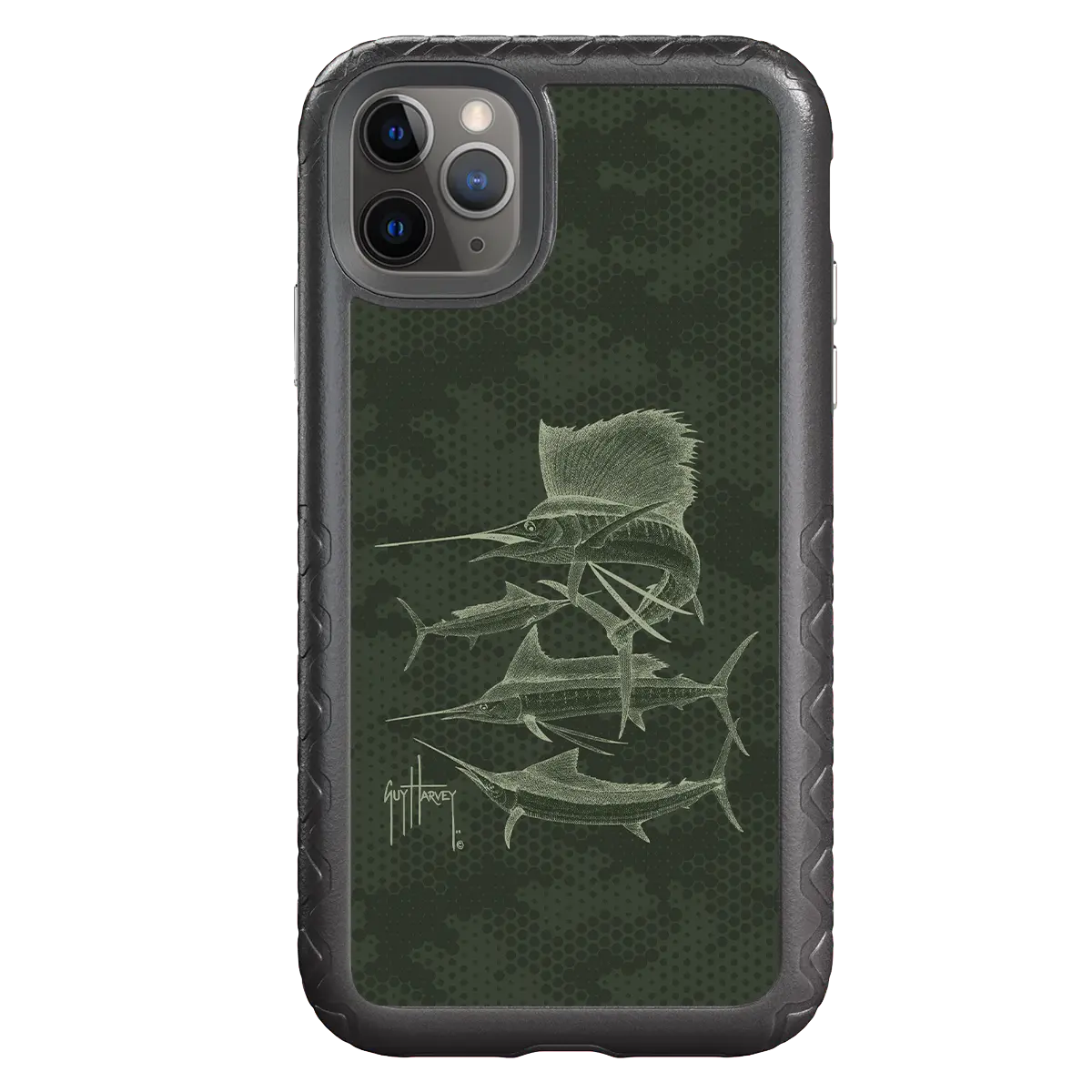Guy Harvey Fortitude Series for Apple iPhone 11 Pro Max - Green Camo - Custom Case - OnyxBlack - cellhelmet