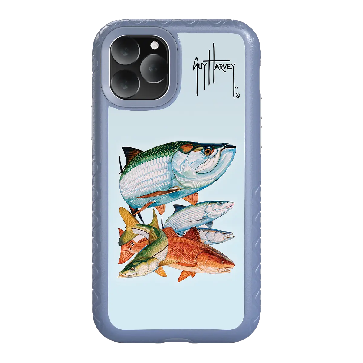 Guy Harvey Fortitude Series for Apple iPhone 11 Pro Max - Inshore Collage - Custom Case - SlateBlue - cellhelmet