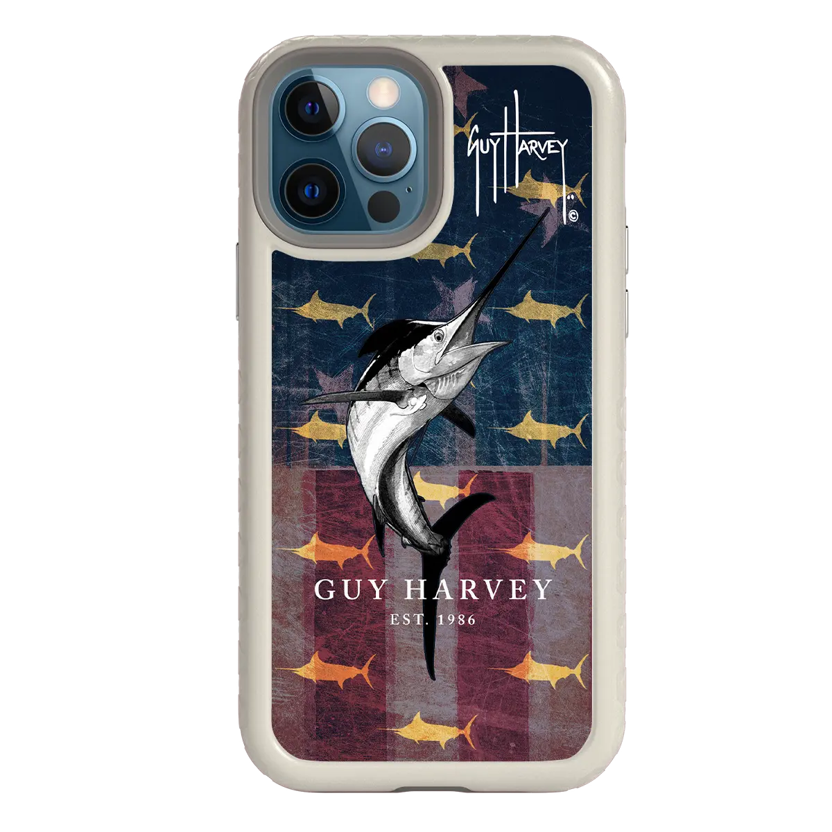Guy Harvey Fortitude Series for Apple iPhone 12 / 12 Pro - American Marlin - Custom Case - Gray - cellhelmet