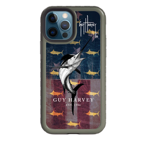 Guy Harvey Fortitude Series for Apple iPhone 12 / 12 Pro - American Marlin - Custom Case - OliveDrabGreen - cellhelmet