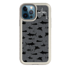 Guy Harvey Fortitude Series for Apple iPhone 12 / 12 Pro - Black Scribbler - Custom Case - Gray - cellhelmet