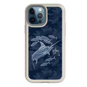 Guy Harvey Fortitude Series for Apple iPhone 12 / 12 Pro - Blue Camo - Custom Case - Gray - cellhelmet