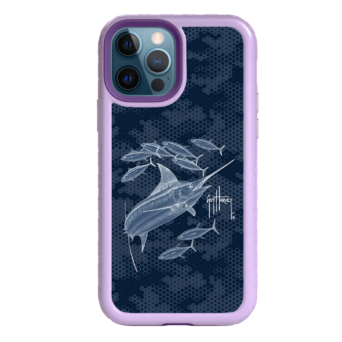 Guy Harvey Fortitude Series for Apple iPhone 12 / 12 Pro - Blue Camo - Custom Case - LilacBlossom - cellhelmet