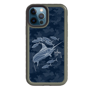 Guy Harvey Fortitude Series for Apple iPhone 12 / 12 Pro - Blue Camo - Custom Case - OliveDrabGreen - cellhelmet