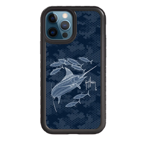 Guy Harvey Fortitude Series for Apple iPhone 12 / 12 Pro - Blue Camo - Custom Case - OnyxBlack - cellhelmet