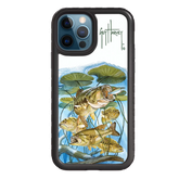 Guy Harvey Fortitude Series for Apple iPhone 12 / 12 Pro - Five Largemouth Under Lilypads - Custom Case - OnyxBlack - cellhelmet