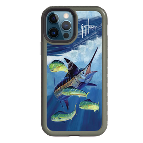 Guy Harvey Fortitude Series for Apple iPhone 12 / 12 Pro - Four Play - Custom Case - OliveDrabGreen - cellhelmet