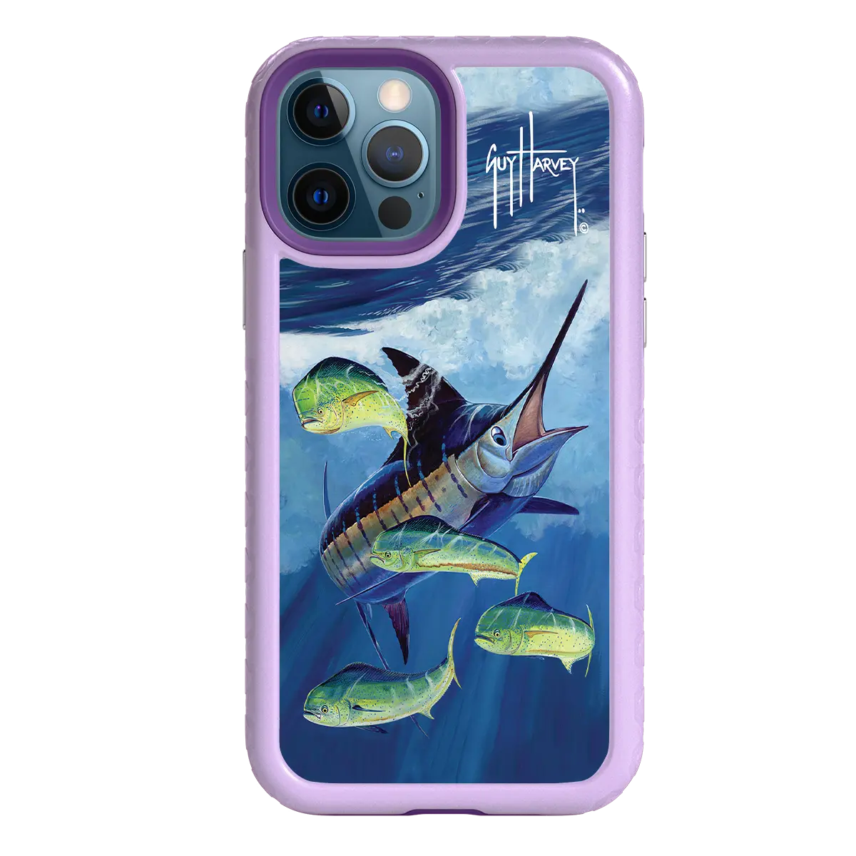Guy Harvey Fortitude Series for Apple iPhone 12 / 12 Pro - Four Play - Custom Case - LilacBlossom - cellhelmet