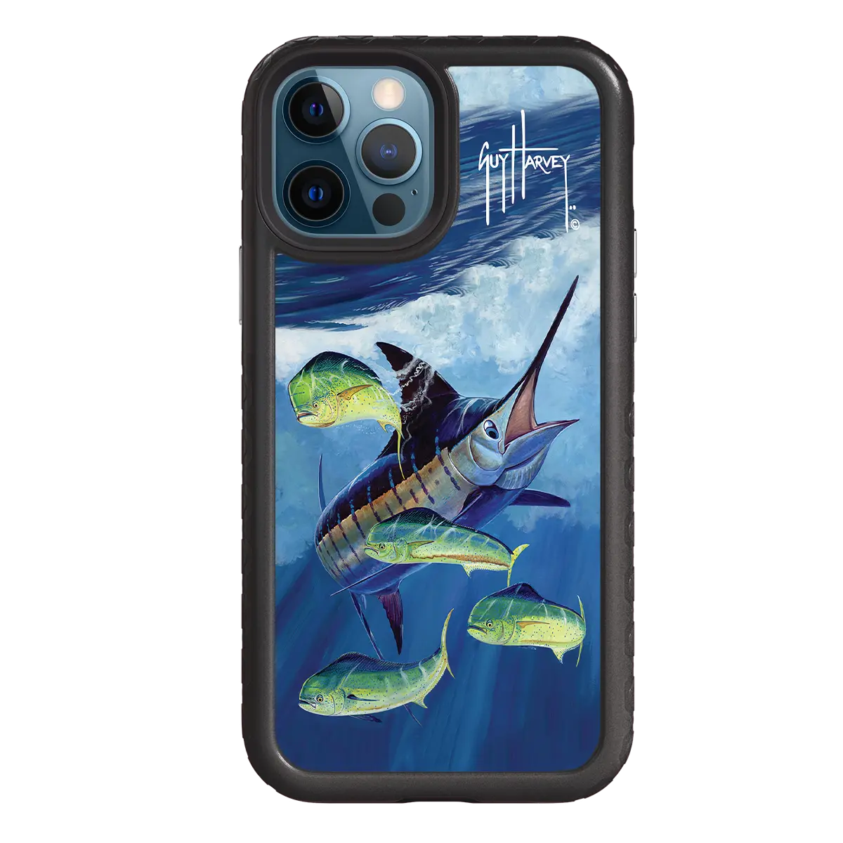 Guy Harvey Fortitude Series for Apple iPhone 12 / 12 Pro - Four Play - Custom Case - OnyxBlack - cellhelmet