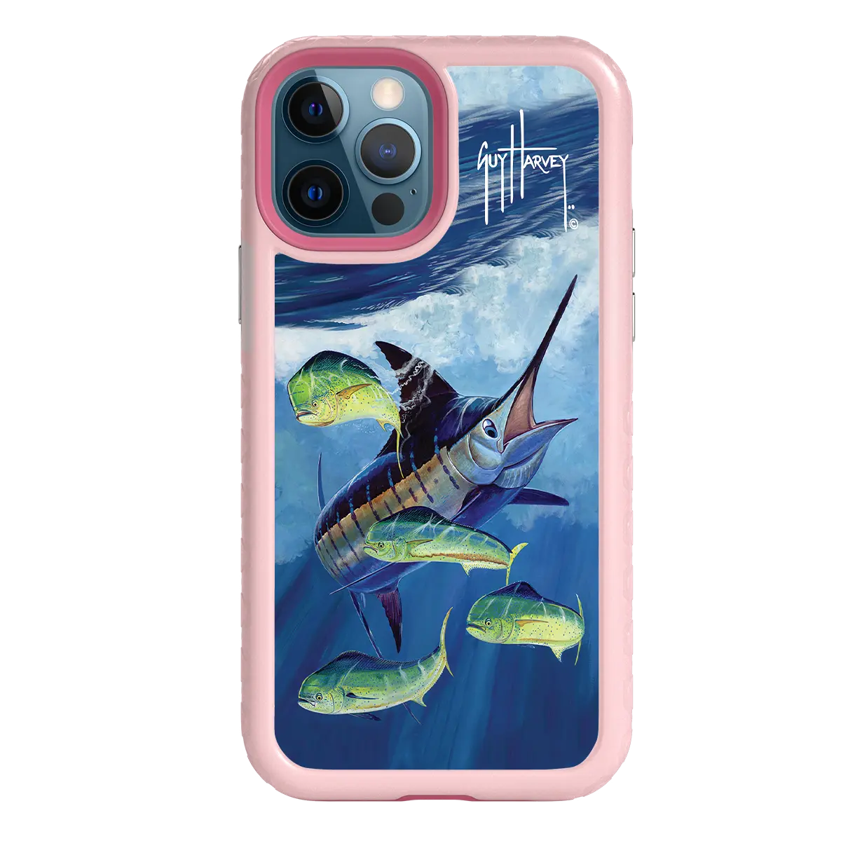 Guy Harvey Fortitude Series for Apple iPhone 12 / 12 Pro - Four Play - Custom Case - PinkMagnolia - cellhelmet